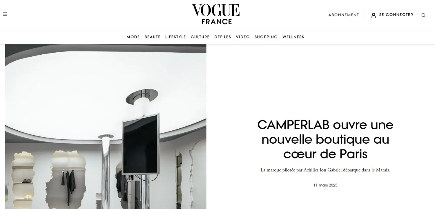 ARTIS CAMPERLAB article Vogue